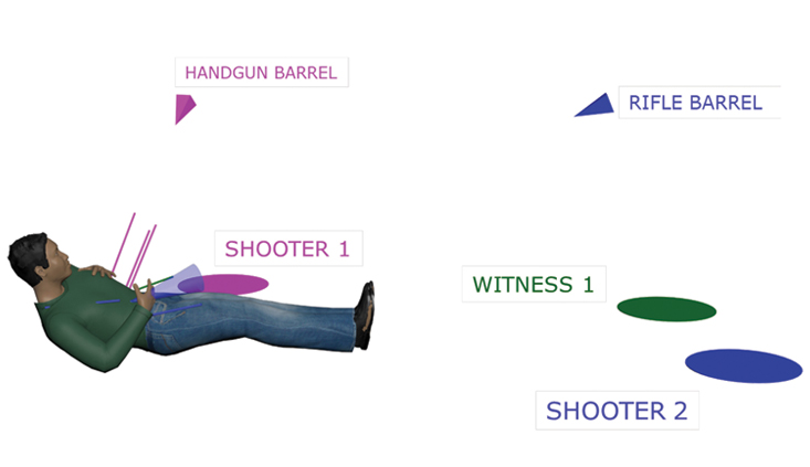 Biomechanics and 3D reconstruction in shooting cases